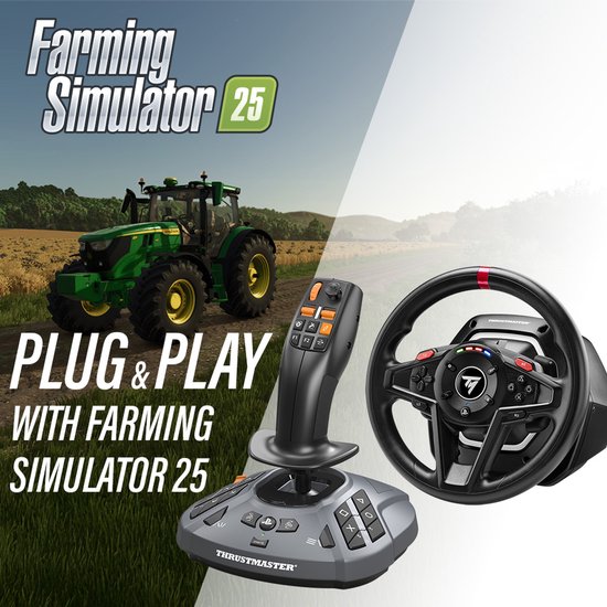 Thrustmaster Simtask Farming Pack PS - 3 producten : T128-Racestuur met pedalen, Bevestigingssysteem en FarmStick-Joystick - voor PS5 en PC van Merkloos — afbeelding 4