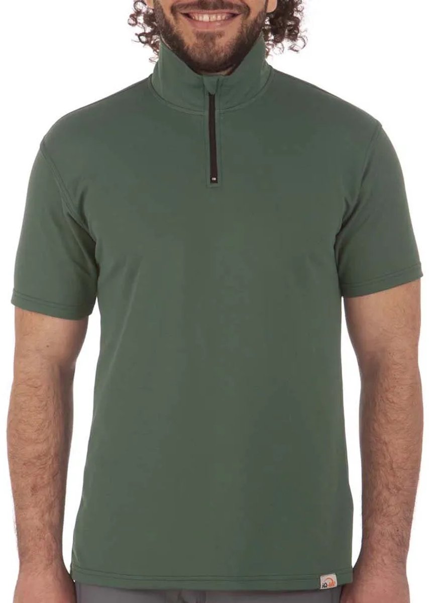 Iq-uv Uv Pro Zip Up T-shirt Met Korte Mouwen En Halve Rits Groen L Man