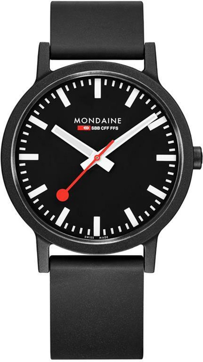 Mondaine MS1.41120.RB Essence 3 ATM Herenhorloge met Kast-van Gerecyclede Materialen - 40mm