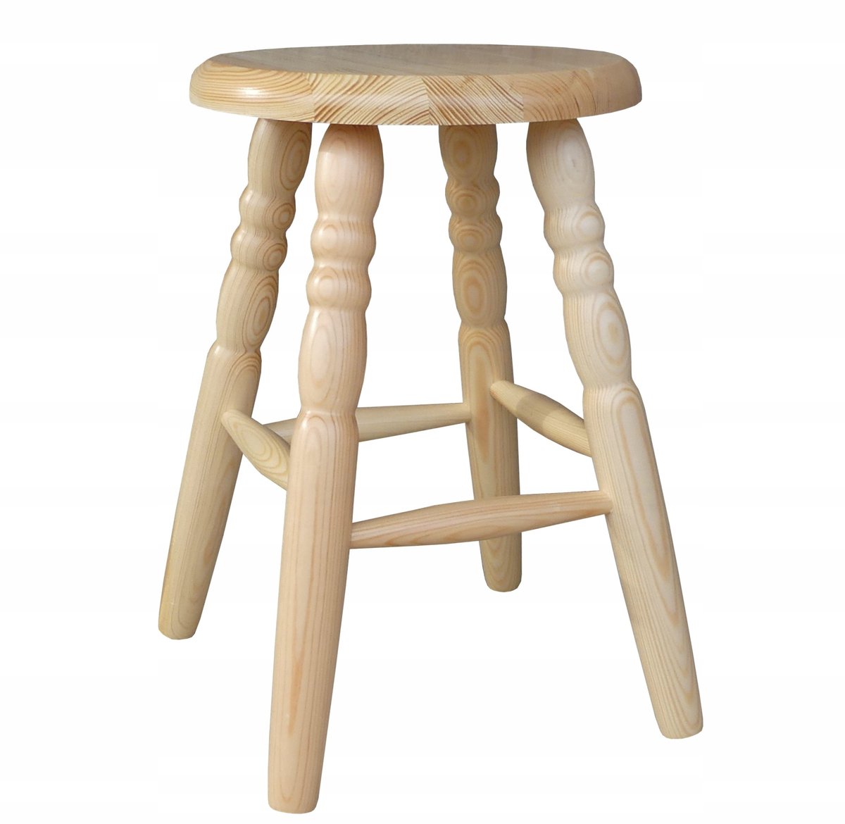 Houten Keukentabouret - Massief Grenen, 45cm Hoog, Natuurlijke Kleur