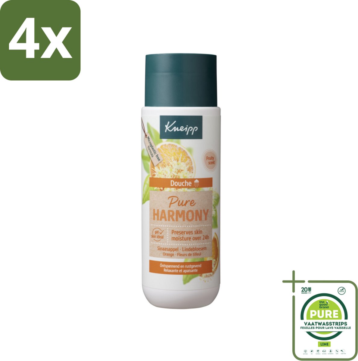 Kneipp - Douchegel - Oranje lindebloesem - 200 ml - Voordeelverpakking - 4 stuks - Douchegel - Kneipp
