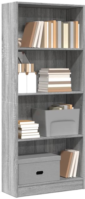 vidaXL Bibliothèque 60x24x143 cm Bois Gris Chêne Sonoma - Bibliothèque - Étagère à Boeken - Étagère