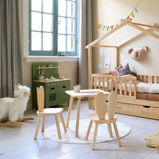 Speelkeuken Hout Olijfgroen - Kinderkeuken inc. 13 Speelgoed keuken accessoires - Frisse, rustgevende en speelse vol magie - Elke Dag een Culinaire Droom