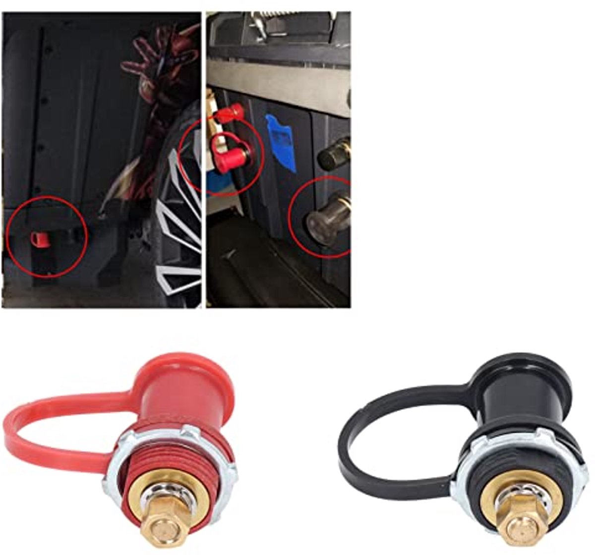 Acculader Post 250A Batterij Opladen Stud Acculader Post,20mm Stud Cap Auto RV Truck Opladen Pile Jumper Terminal Zwart Rood,Remote Batterij Terminals Stud Jumper Terminal MTP