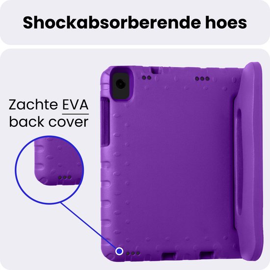 Paarse schokabsorberende hoes met zachte EVA back cover en noppenstructuur.