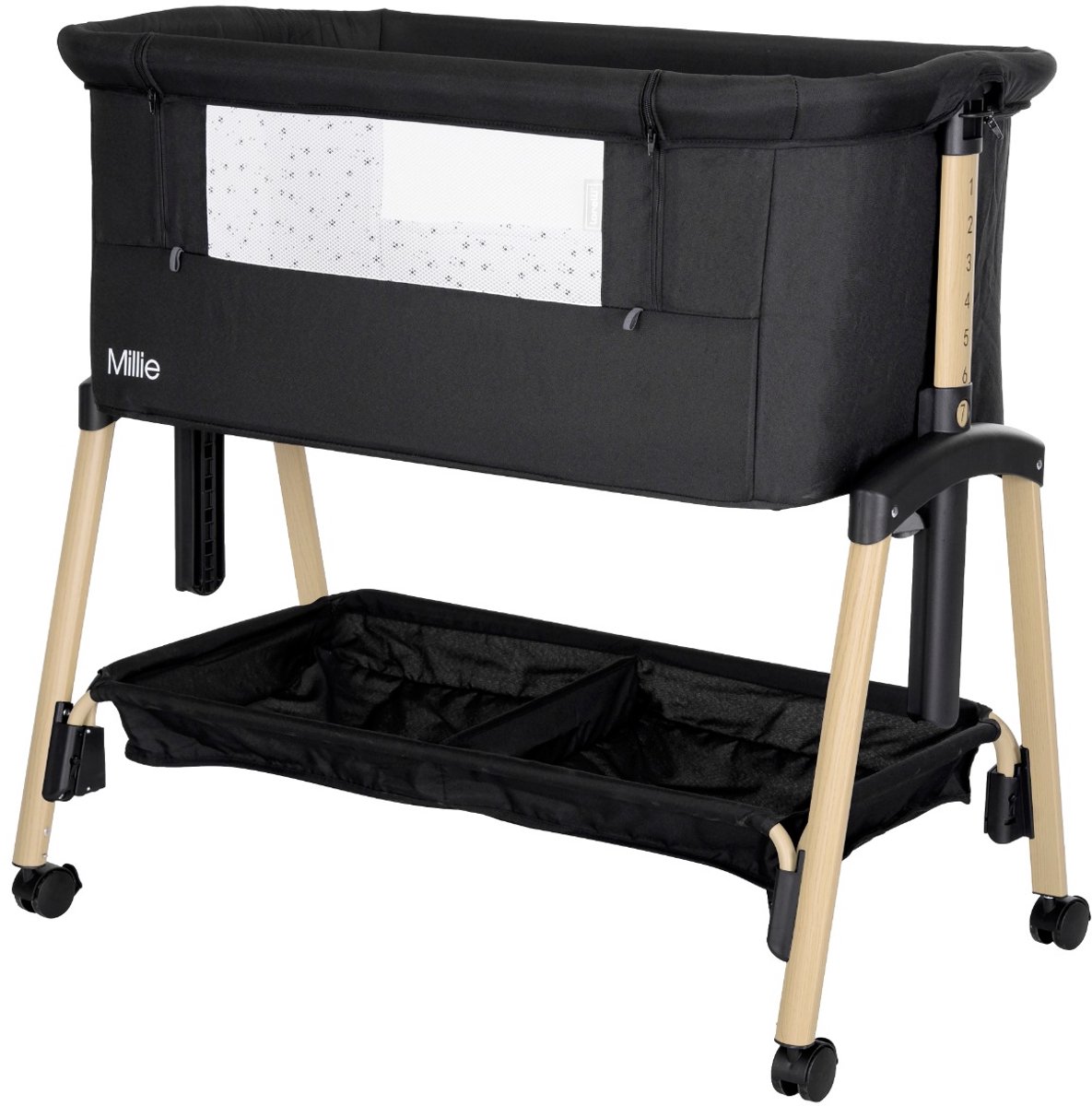 Lorelli Millie Black/Wood Wieg Aan Bed