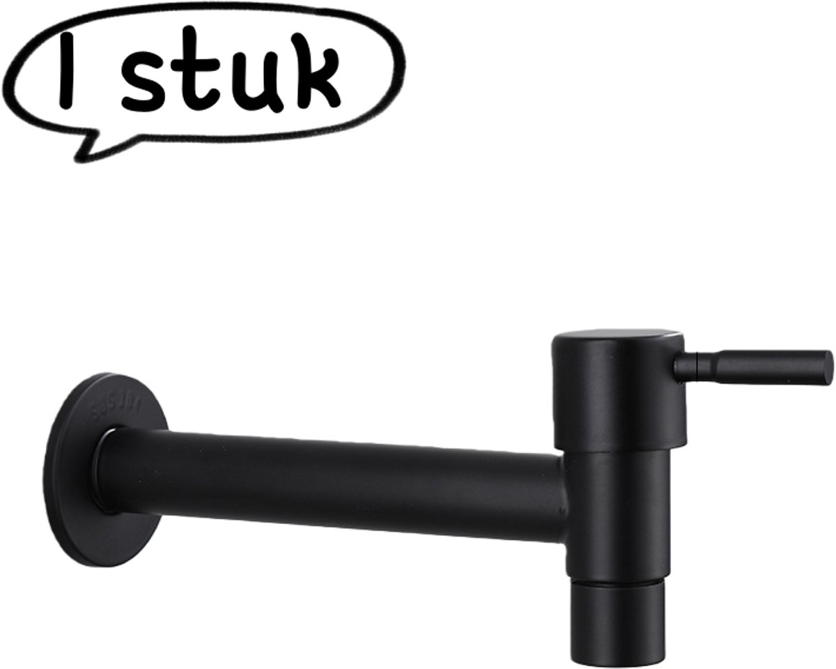 1 stuk - Kraan - 304 roestvrijstalen dweilgootsteenkraan, lang (10-13 cm) - G1/2 eengreeps