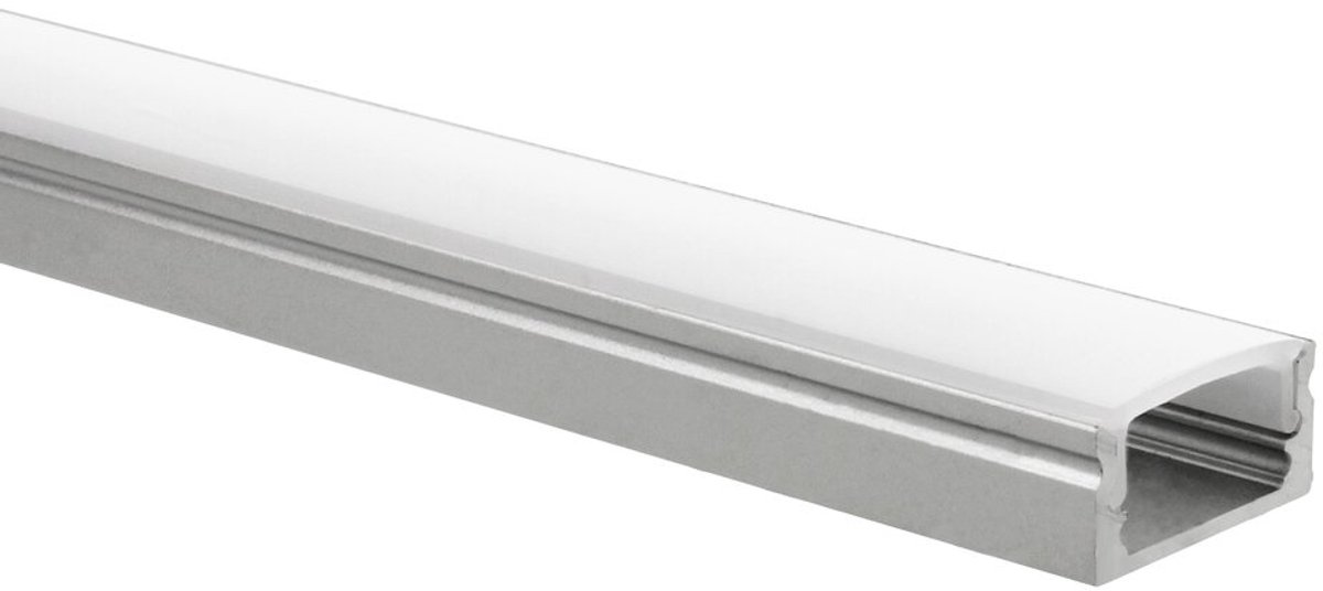 LED strip profiel Potenza aluminium laag 1m incl. melkwitte afdekkap