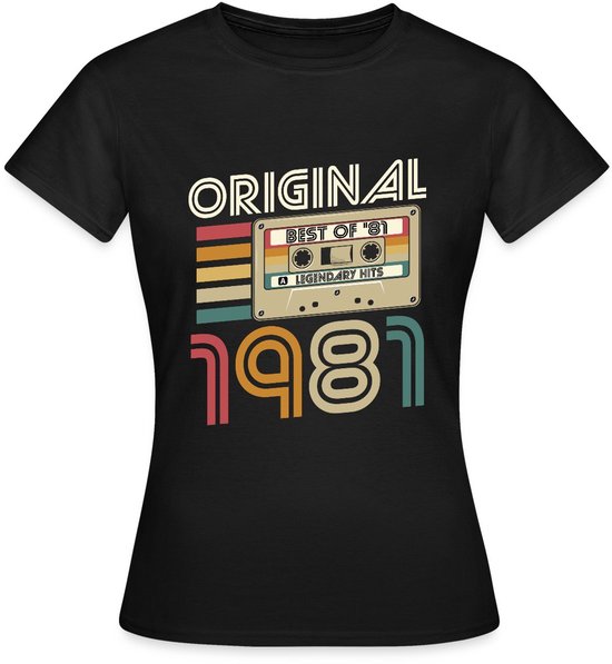 Vintage 1981 Born Cassette 40 Verjaardag Retro T-Shirt Dames | bol