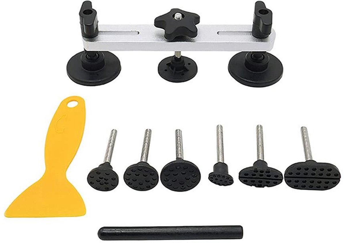 CSGoods - Deukreparatieset voor auto zonder verf, deukreparatiegereedschap met trekstang en plaatbrugtabs