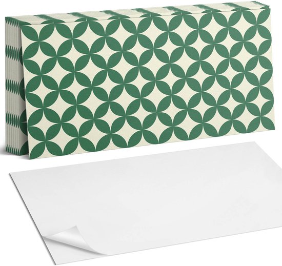 Coloray Plaktegels - Bladmotief in een gaas Zelfklevende Wandtegels - 40 cm x 20 cm - Groente Plaktegels - 10 stuks - Rechthoek PVC Tegels - Plaktegels Badkamer - Vloertegels Zelfklevend - Vinyl Tegels - Portugese Tegels