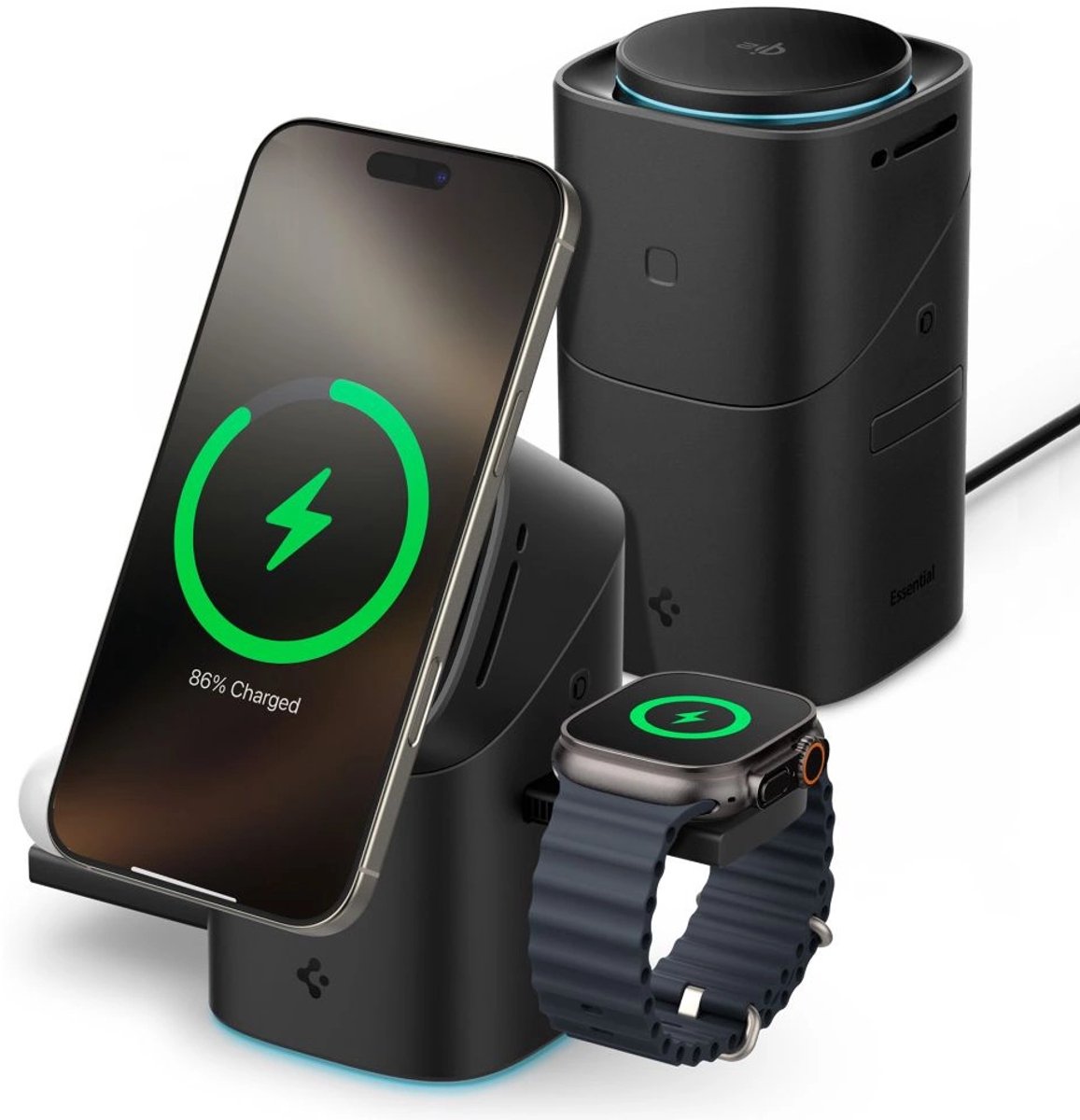 Spigen 3-In-1 Qi2 Draadloze Oplader Voor Magsafe-Telefoons