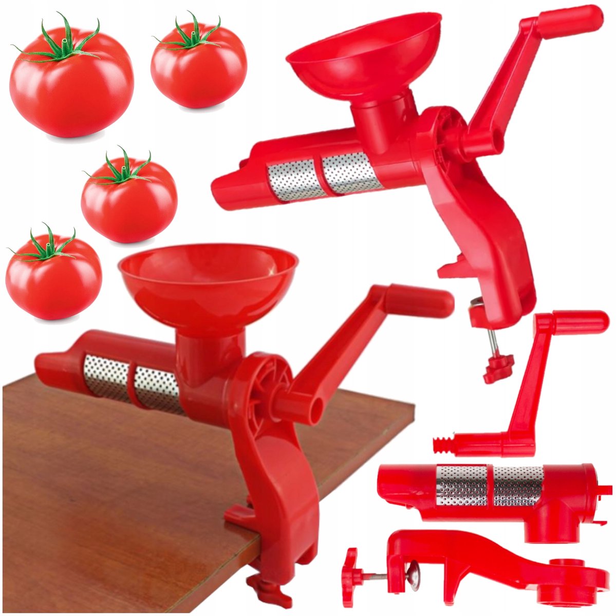 Handmatige Tomatenpuree Maker - Roestvrij Staal & Kunststof