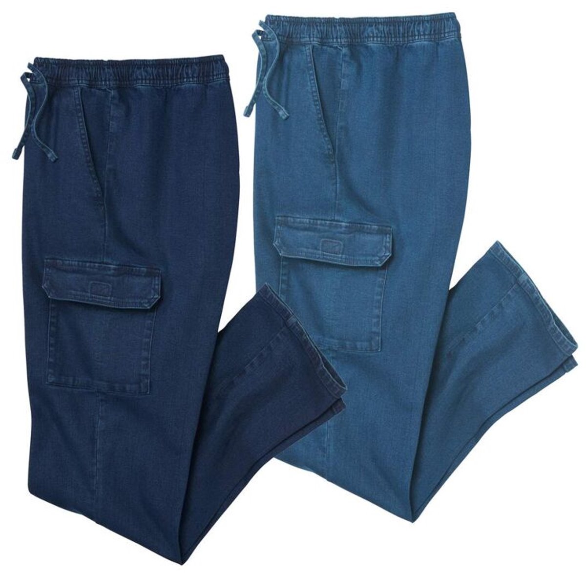 ATLAS FOR MEN - Set van 2 ZEER COMFORTABELE cargojeans - Heren - Verkrijgbaar in grote maten - L