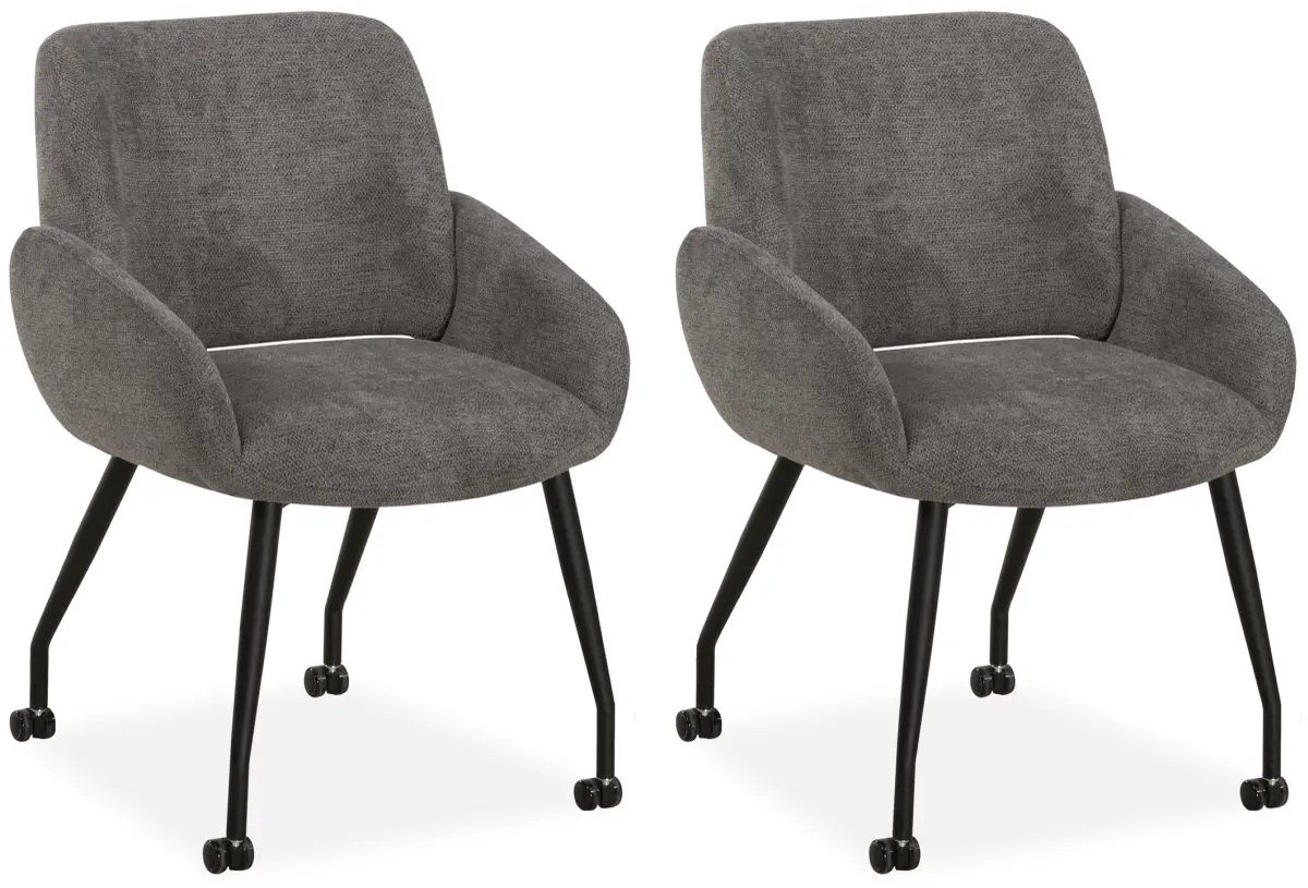 MX Sofa - Eetkamerstoel Rowan - Antraciet (set van 2 stuks)