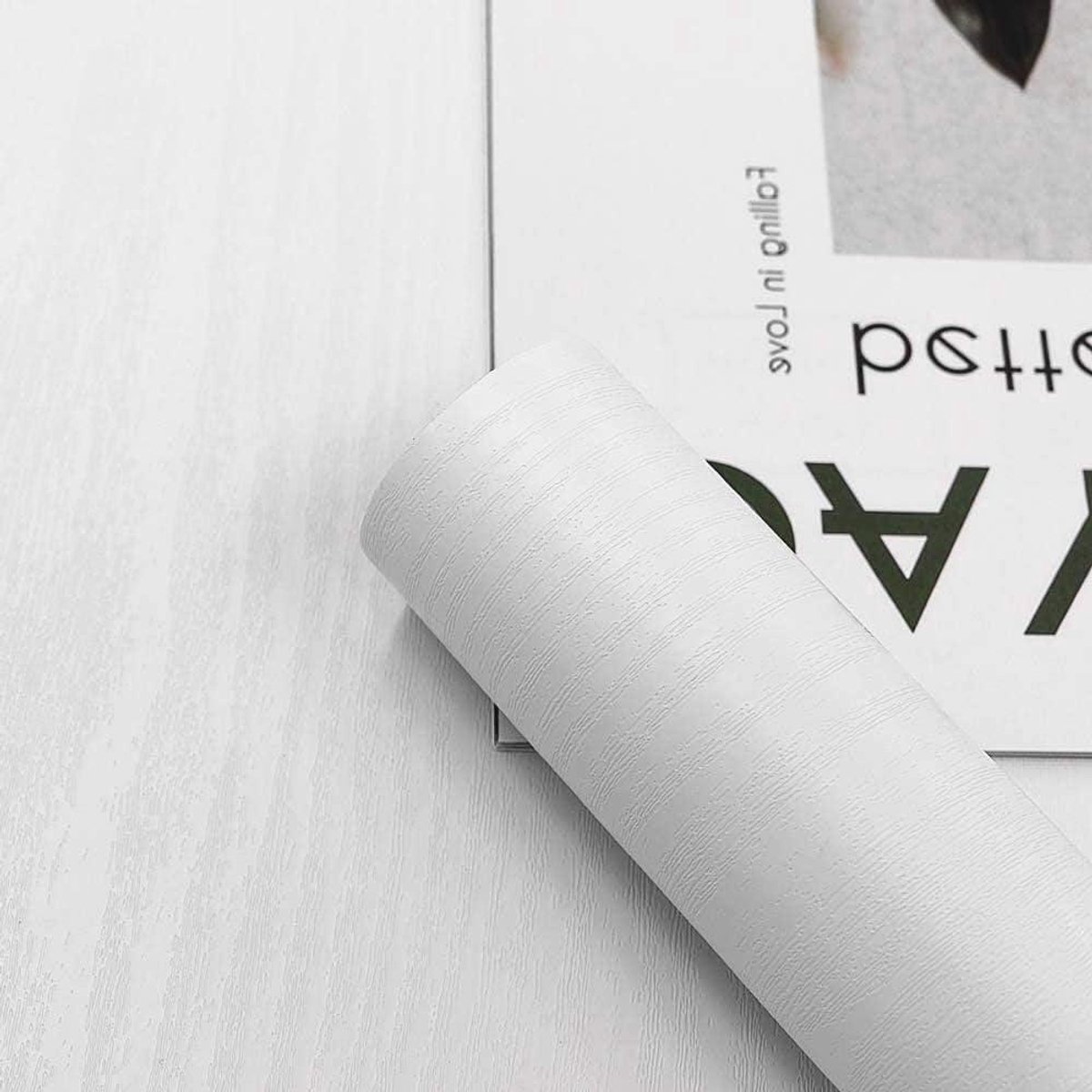 CSGoods - Wit Hout Decoratieve Muursticker voor Keuken en Kasten 40cm X 500cm
