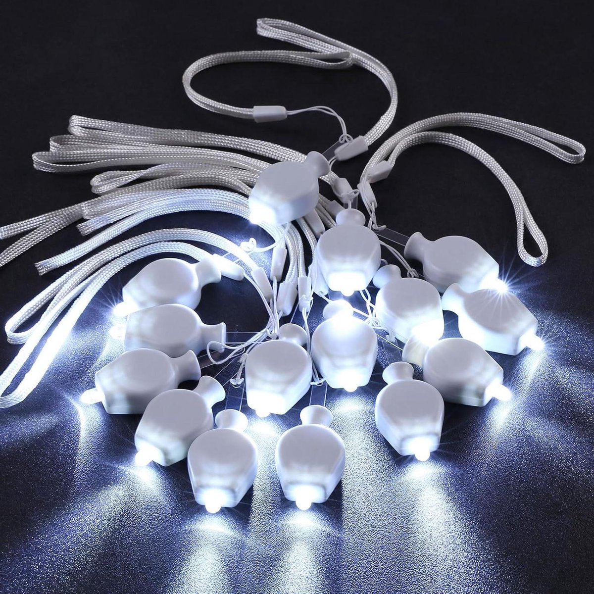 CSGoods - Set van 15 mini LED ballonlampen warmwit met touw - Verlichting voor papieren lantaarns, ballonnen - Kerst, bruiloft, feestdecoratie.