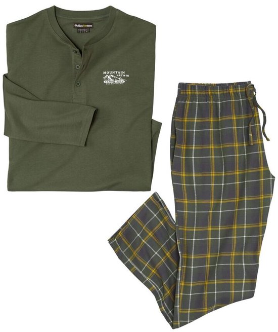 ATLAS POUR HOMME - Pyjama en jersey à carreaux et flanelle - Homme - Disponible en grandes tailles - 5XL