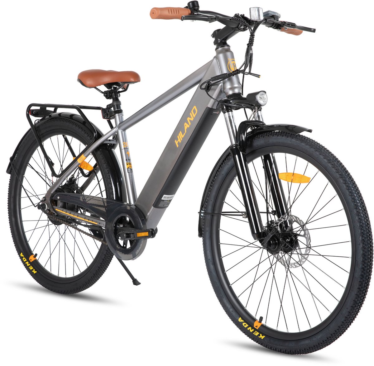 Hiland 26 Inch Elektrische Mountainbike (E-MTB) - 250W Motor - 36V 7.8Ah Batterij - All-Terrain - Voorvork Vering - Grijs - Hiland - €659,99