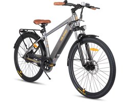 Hiland 26 Inch Elektrische Mountainbike (E-MTB) - 250W Motor - 36V 7.8Ah Batterij - All-Terrain - Voorvork Vering - Grijs - Geschikt voor buitenactiviteiten in de lente