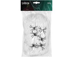 Boland - Spinrag met spinnen 100 g wit - Horror - Horror