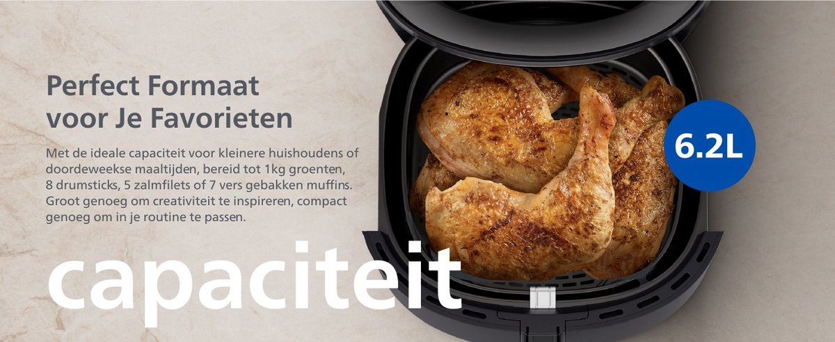 Philips 3000 Series Airfryer NA330/00 met Dubbele Lade - afbeelding 3