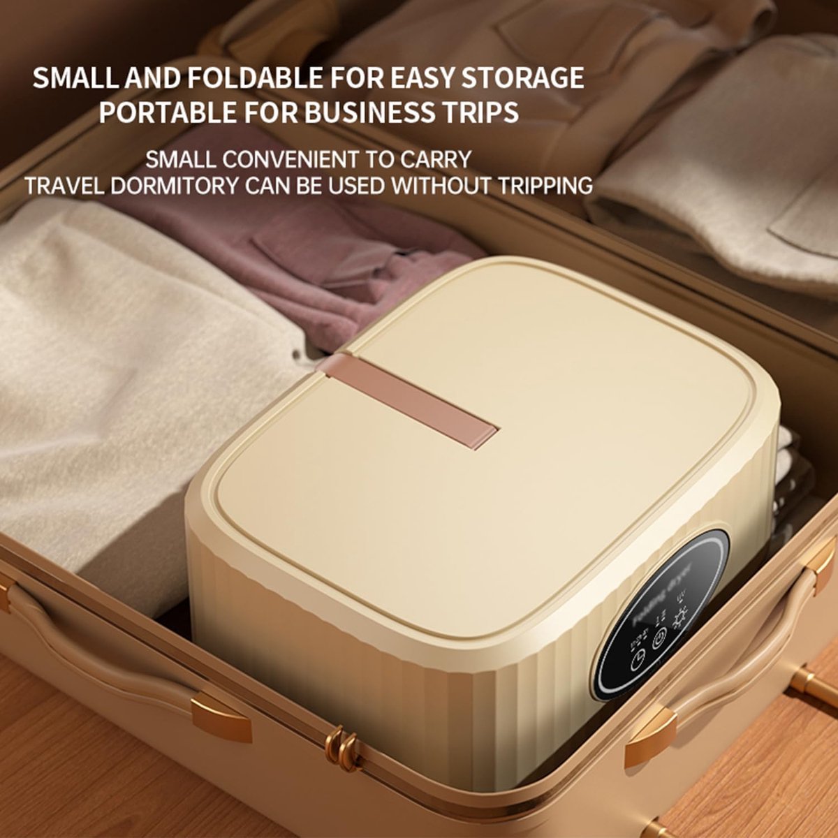 Condensdroger Wasdroger - Multifunctionele Droger - Opvouwbare Droogmachine - met UV Sterilisatie - 3 Timerstanden - 2 Snelheden - 45 dB Stil - Elektrisch Droogrek - Voor Thuis & Campers & Appartementen & Hotels thumbnail 3