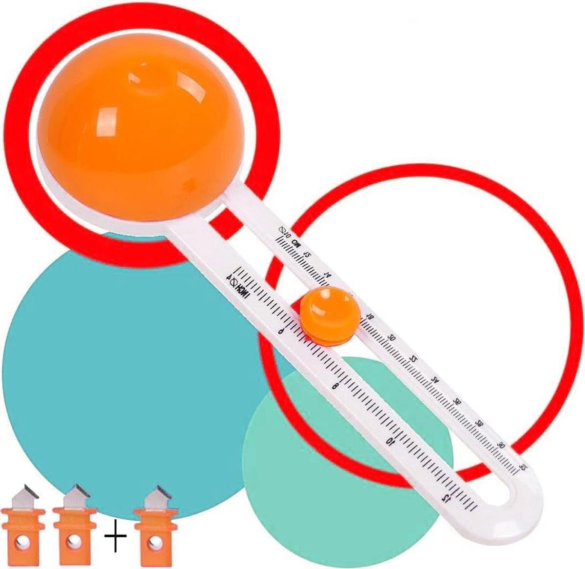 Papier Cutter voor Knutselen en Scrapbooking - Roterende Cirkel Snijder - Papier Trimmer - Gesneden Cirkels - Kaarten Snijders - Kreissschneider - Oranje