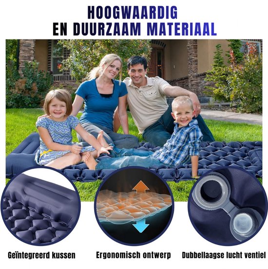 Quvo® Luchtbed met Ingebouwde Pomp - Luchtbed met Pomp - Luchtbed -Blauw - - 198cm x 68cm x 1 cm van Quvo® — afbeelding 4