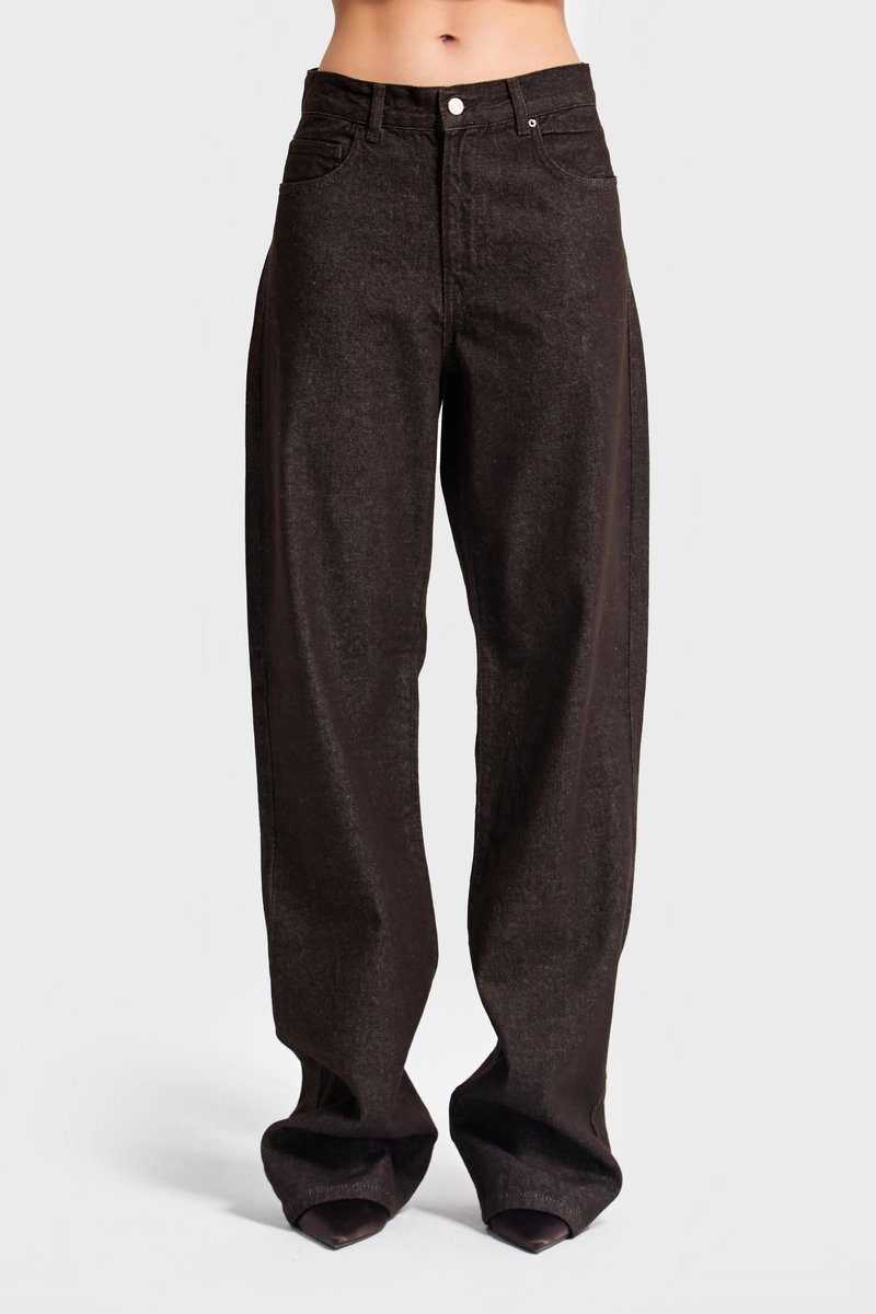 It's Basic - Straight High Rise Jeans - Espresso