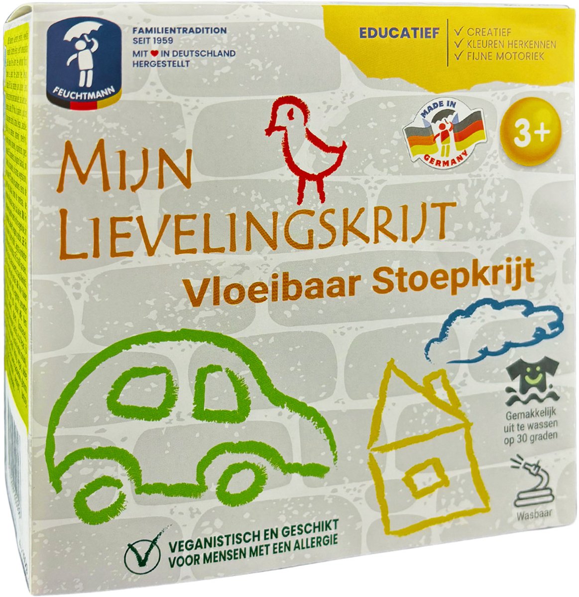 Feuchtmann vloeibaar stoepkrijt set - 4 kleuren creatief buitenspeelgoed.
