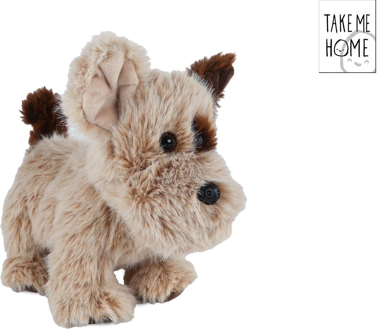 Hond pluche staand 22cm knuffel speelgoed Take Me Home.