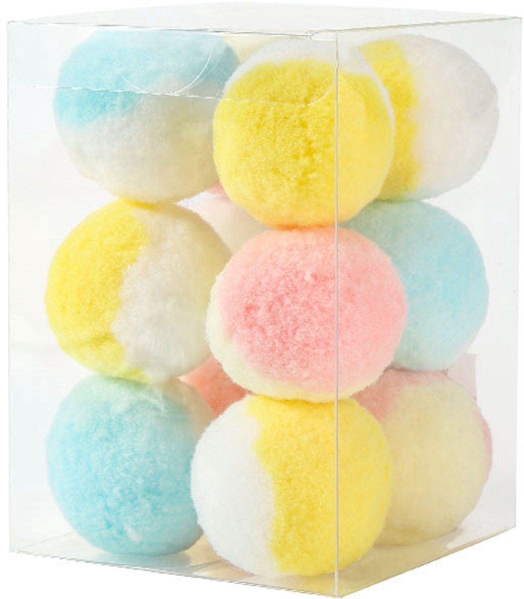 kattenspeelgoed-kattenspeeltjes-katten speelgoed-Kattenspeelgoed Ballen- 12 stuks -Premium zachte pompon ballen- voor kittens Grappige