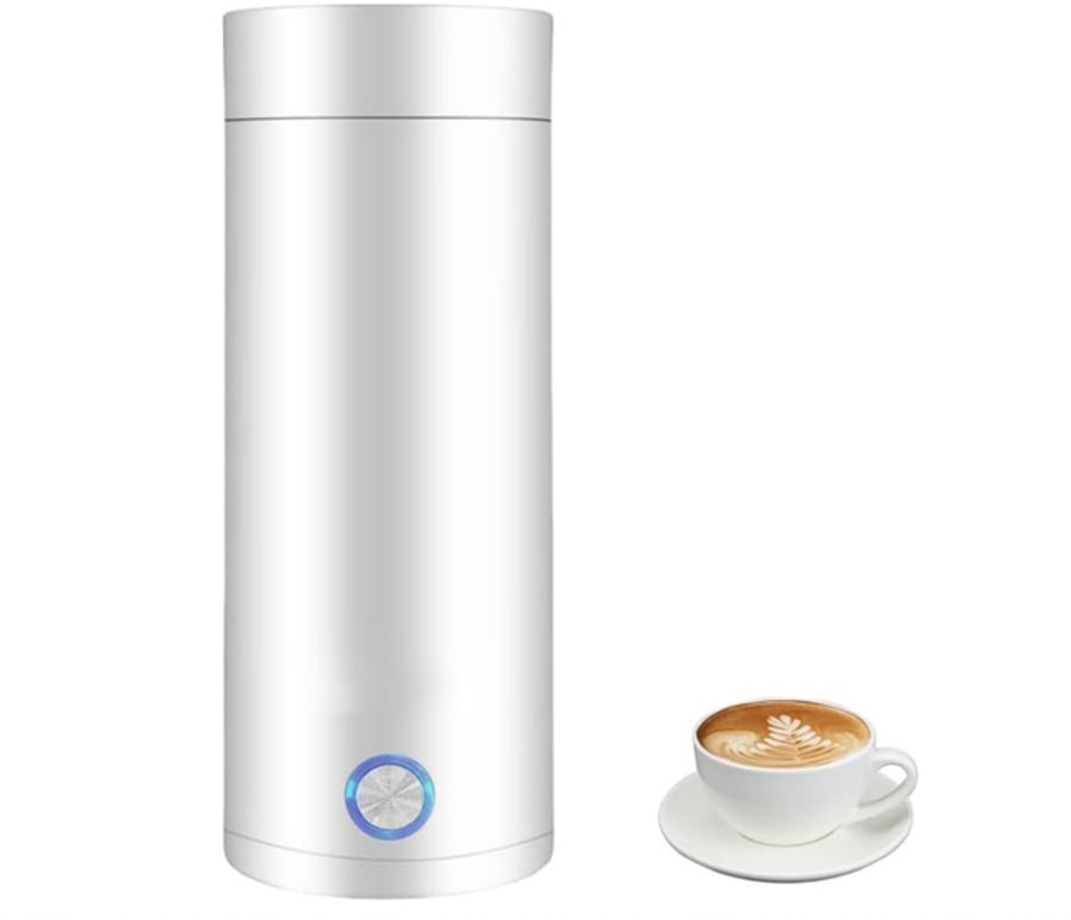 Draagbare elektrische waterkoker, mini-reiswaterkoker van 400 ml. Compact en draagbaar, met automatische uitschakeling, warmt snel op, veilig en betrouwbaar. Geschikt voor hotels, buitenactiviteiten en thuisgebruik. (Wit)
