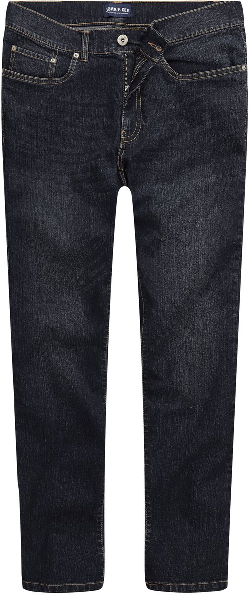 John F. Gee - Heren - Jeans straight fit 5-pocket - Mat jeansblauw - Maat 72