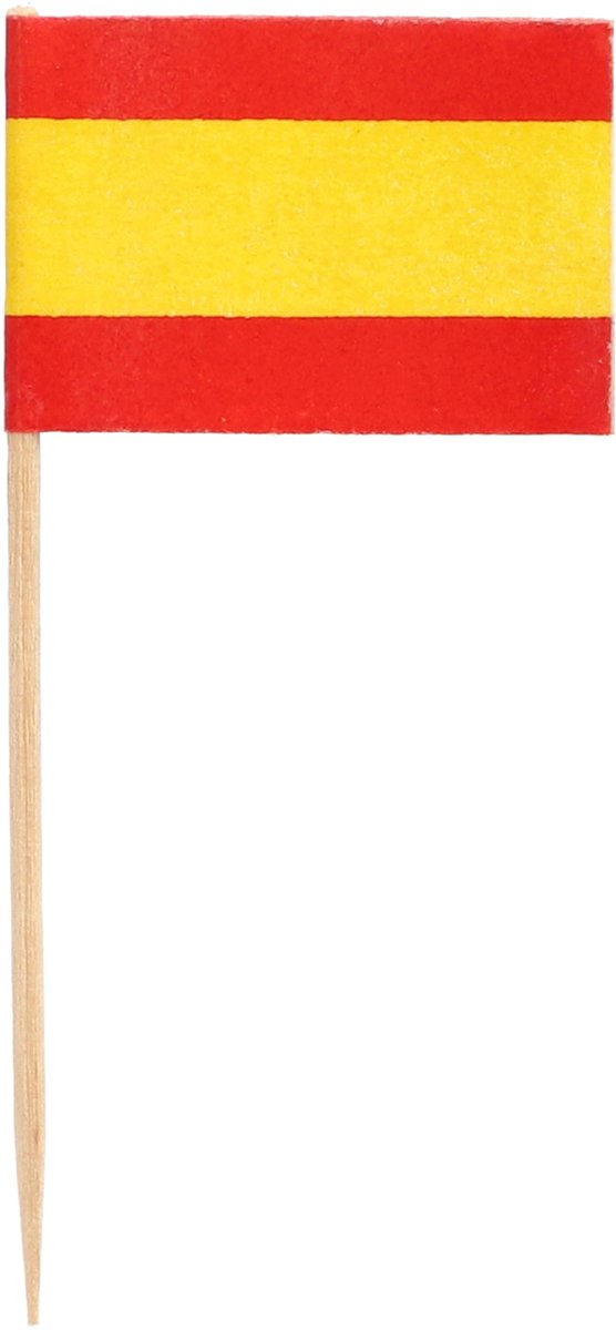 Spanje feestartikelen - vlaggetjes - cocktailprikkers - 500x stuks - papier/hout - 8 cm