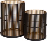 Atmooz - Set van 2 Kandelaren Jidi - Zwart/Goud - Ø13/15 cm - Elegant Design