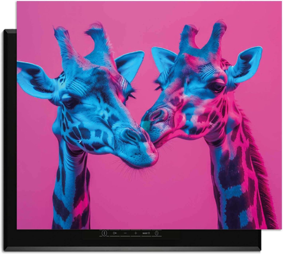 KitchenArt - Neon Romance – Inductie Beschermer - 70x52 cm - Kookplaat Beschermer - Luxe Afdekplaat Inductieplaat - Anti-slip & Oprolbaar - Beschermmat Inductiekookplaat