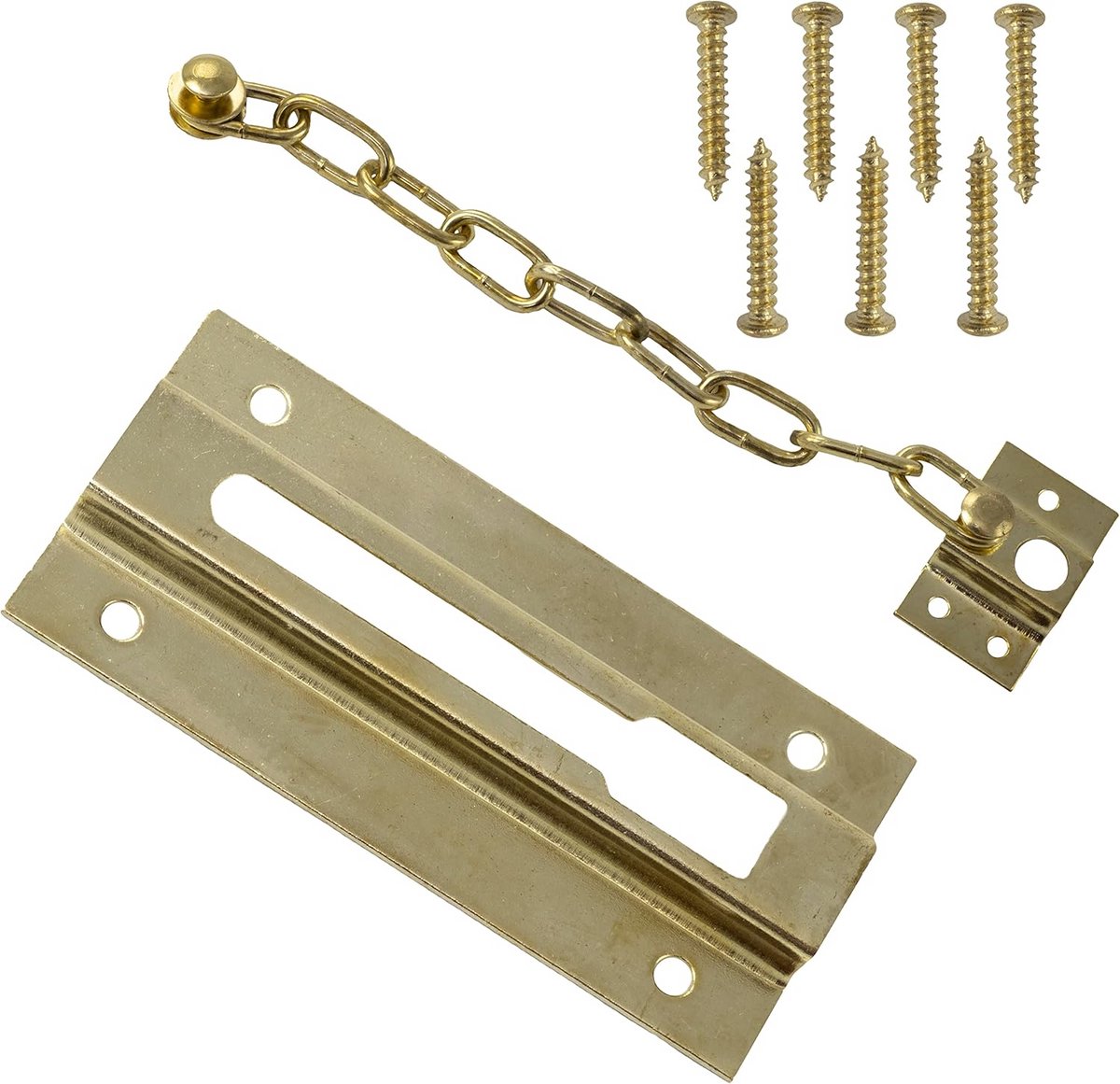 Veiligheidsketting Deur - Kettingslot Messing - Extra Beveiliging - Gepolijst Staal - 90 mm - Messingkleuren