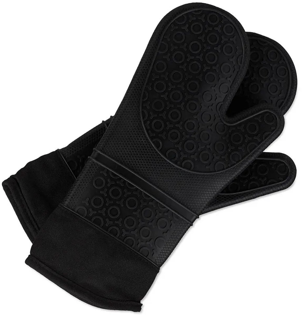 Unisex ovenwanten, zwart, one size fits all, 1 stuk.