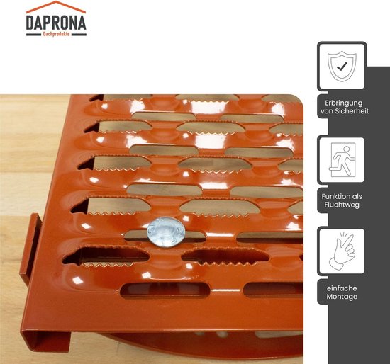 Veilig Looprooster Set voor Platte Dakpannen - 120cm - Tegelrood ...