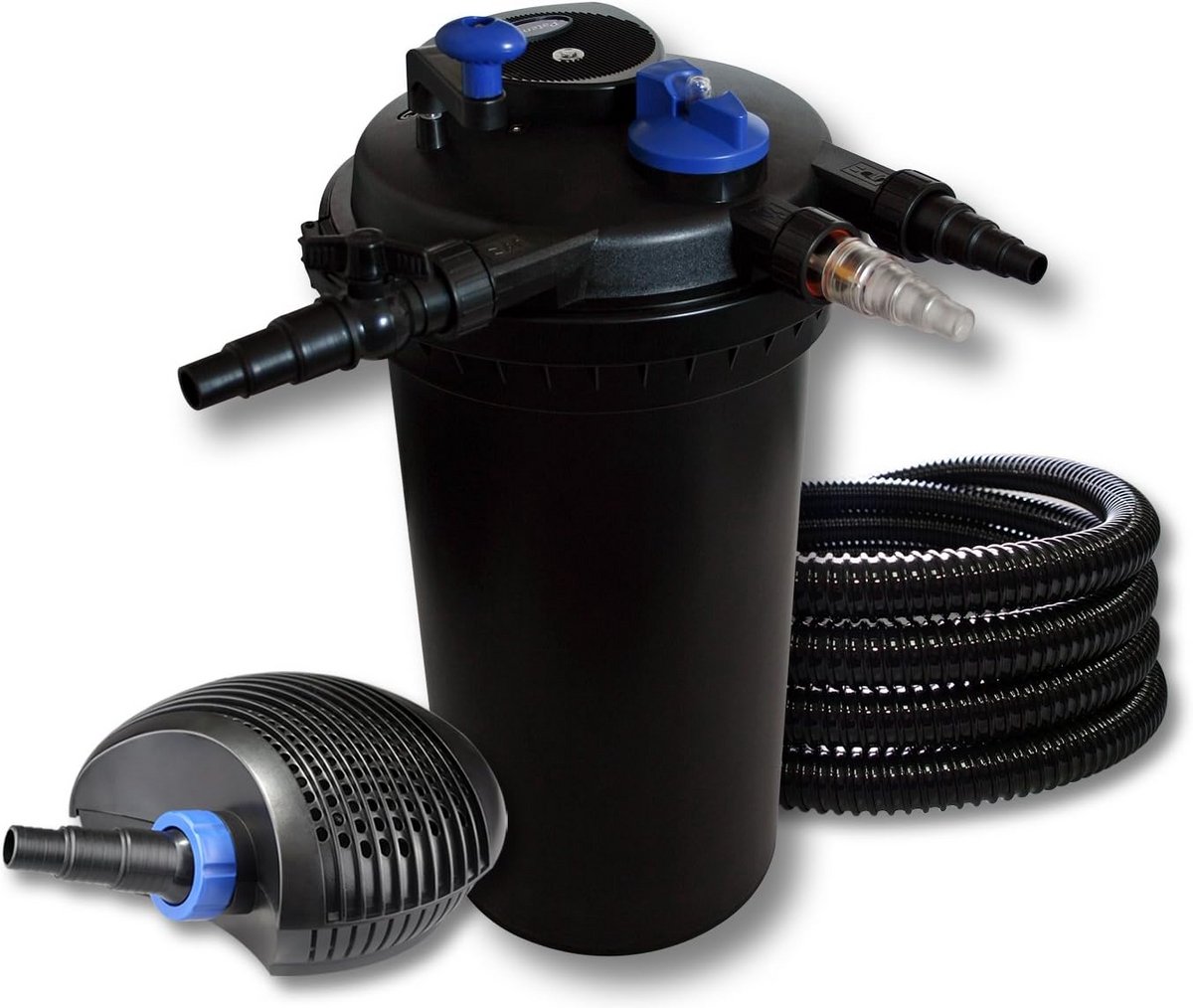Complete Vijverfilterset tot 30.000L met UVC-zuivering, Krachtige ECO-Pomp en 25m Slang