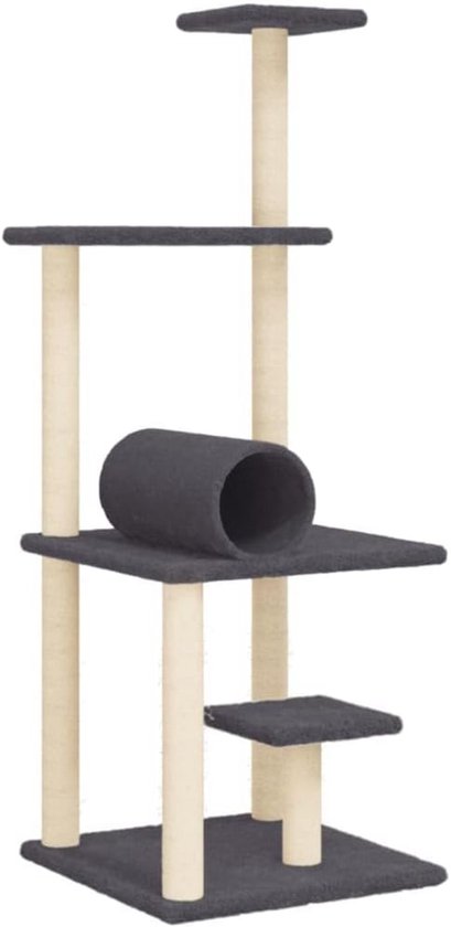 Kattenmeubel met sisal krabpalen 279 cm lichtgrijs