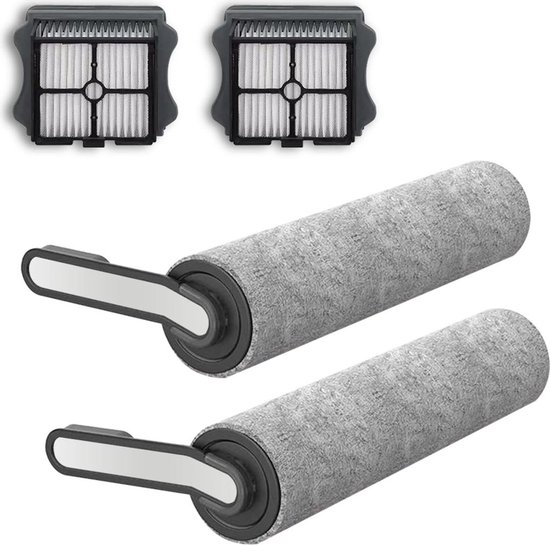 Vervangende borstelrollen en stofzuigerfilters Geschikt voor de Tineco Floor One S5 / Floor One S5 PRO 2 draadloze nat- en droogstofzuiger (S5) (2 borstelrollen + 2 HEPA-filters)