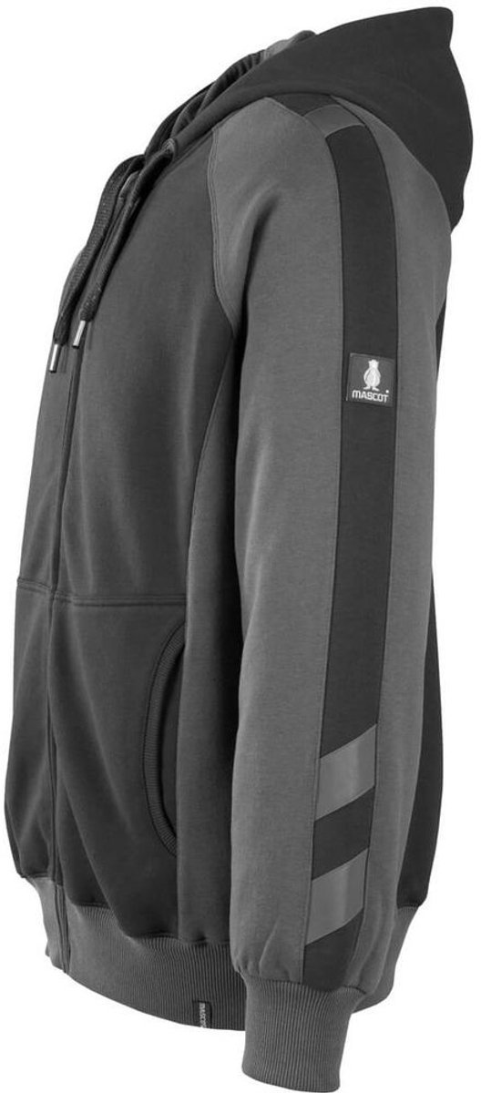 Mascot Unique Capuchontrui met rits 50566-963 - zwart/donkerantraciet - XL
