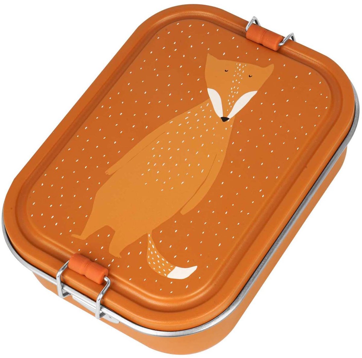 Unyqoos® Grote roestvrijstalen lunchbox met siliconen sluiting en scheidingswand