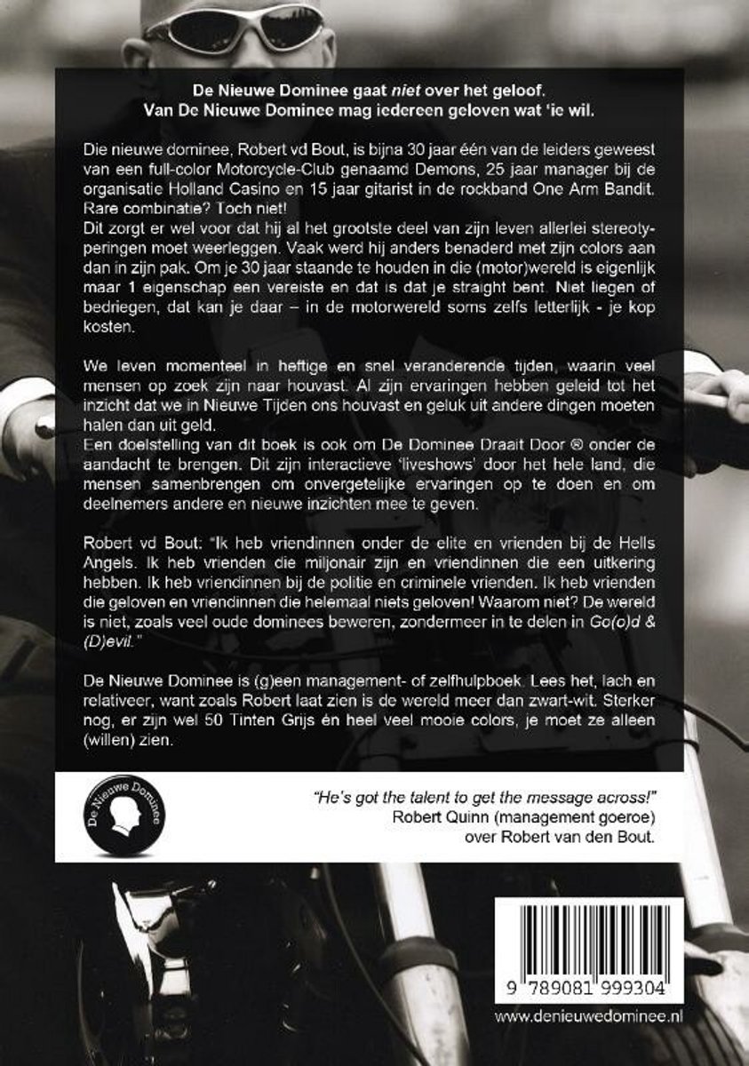 De nieuwe dominee - back cover