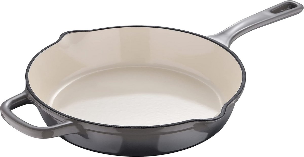 Gietijzeren Koekenpan 24.5 cm Wit - Geschikt voor Alle Warmtebronnen
