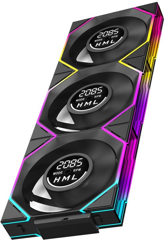 TZMRIT UNI FAN Infinity RGB ARGB Fans 120mm Triple Pack, Daisy Chain PC Fans, Zwart