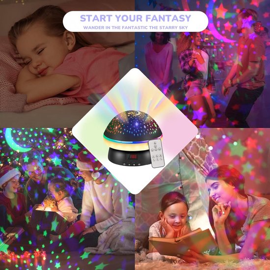 Sterrenhemel Projector Nachtlamp voor Kinderen met Afstandsbediening en Timer — afbeelding 5